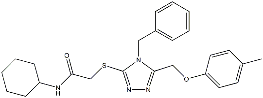 2-({4-benzyl-5-[(4-methylphenoxy)methyl]-4H-1,2,4-triazol-3-yl}sulfanyl)-N-cyclohexylacetamide 구조식 이미지