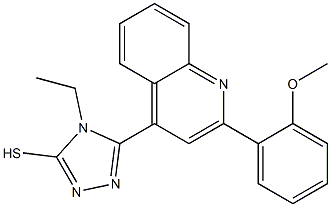 4-ethyl-5-[2-(2-methoxyphenyl)-4-quinolinyl]-4H-1,2,4-triazol-3-yl hydrosulfide Structure