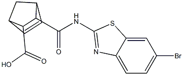 3-{[(6-bromo-1,3-benzothiazol-2-yl)amino]carbonyl}bicyclo[2.2.1]hept-5-ene-2-carboxylic acid Structure