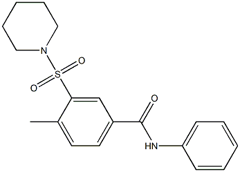 4-methyl-N-phenyl-3-(1-piperidinylsulfonyl)benzamide Structure