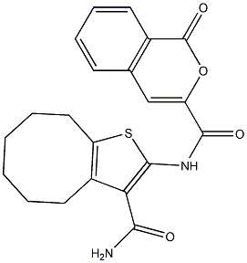 N-[3-(aminocarbonyl)-4,5,6,7,8,9-hexahydrocycloocta[b]thien-2-yl]-1-oxo-1H-isochromene-3-carboxamide Structure