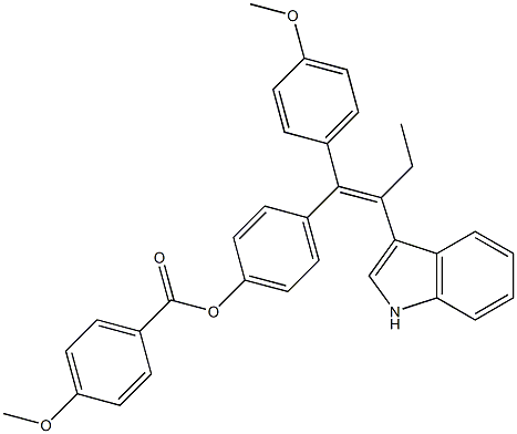 4-[2-(1H-indol-3-yl)-1-(4-methoxyphenyl)-1-butenyl]phenyl 4-methoxybenzoate 구조식 이미지