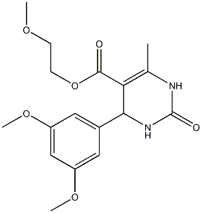 2-methoxyethyl 4-(3,5-dimethoxyphenyl)-6-methyl-2-oxo-1,2,3,4-tetrahydro-5-pyrimidinecarboxylate 구조식 이미지