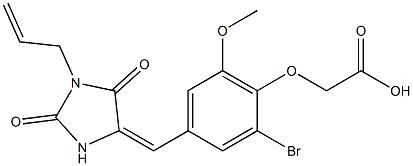 {4-[(1-allyl-2,5-dioxo-4-imidazolidinylidene)methyl]-2-bromo-6-methoxyphenoxy}acetic acid Structure