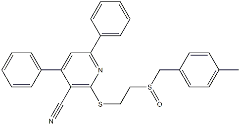 2-({2-[(4-methylbenzyl)sulfinyl]ethyl}sulfanyl)-4,6-diphenylnicotinonitrile Structure