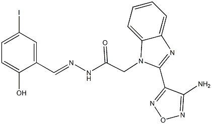 2-[2-(4-amino-1,2,5-oxadiazol-3-yl)-1H-benzimidazol-1-yl]-N'-(2-hydroxy-5-iodobenzylidene)acetohydrazide Structure