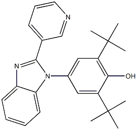 2,6-ditert-butyl-4-[2-(3-pyridinyl)-1H-benzimidazol-1-yl]phenol 구조식 이미지
