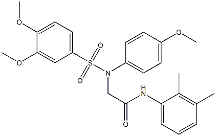 2-{[(3,4-dimethoxyphenyl)sulfonyl]-4-methoxyanilino}-N-(2,3-dimethylphenyl)acetamide 구조식 이미지