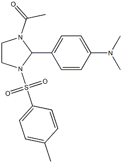 4-{1-acetyl-3-[(4-methylphenyl)sulfonyl]-2-imidazolidinyl}-N,N-dimethylaniline Structure