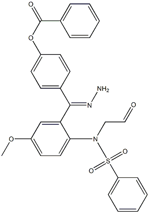 4-(2-{[4-methoxy(phenylsulfonyl)anilino]acetyl}carbohydrazonoyl)phenyl benzoate 구조식 이미지