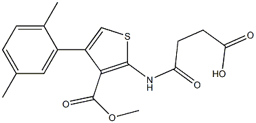 4-{[4-(2,5-dimethylphenyl)-3-(methoxycarbonyl)-2-thienyl]amino}-4-oxobutanoic acid Structure