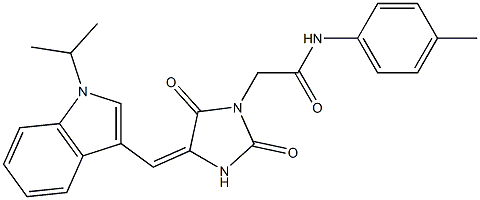 2-{4-[(1-isopropyl-1H-indol-3-yl)methylene]-2,5-dioxoimidazolidin-1-yl}-N-(4-methylphenyl)acetamide Structure