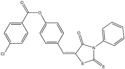 4-[(4-oxo-3-phenyl-2-thioxo-1,3-thiazolidin-5-ylidene)methyl]phenyl 4-chlorobenzoate 구조식 이미지