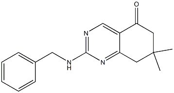 2-(benzylamino)-7,7-dimethyl-7,8-dihydro-5(6H)-quinazolinone Structure