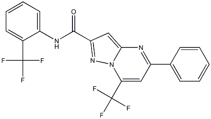 5-phenyl-7-(trifluoromethyl)-N-[2-(trifluoromethyl)phenyl]pyrazolo[1,5-a]pyrimidine-2-carboxamide 구조식 이미지