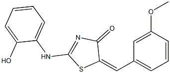 2-(2-hydroxyanilino)-5-(3-methoxybenzylidene)-1,3-thiazol-4(5H)-one 구조식 이미지