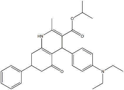 isopropyl 4-[4-(diethylamino)phenyl]-2-methyl-5-oxo-7-phenyl-1,4,5,6,7,8-hexahydro-3-quinolinecarboxylate 구조식 이미지