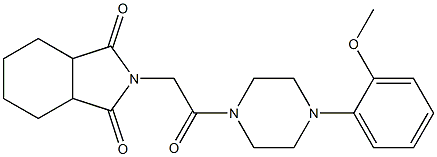 2-{2-[4-(2-methoxyphenyl)-1-piperazinyl]-2-oxoethyl}hexahydro-1H-isoindole-1,3(2H)-dione Structure