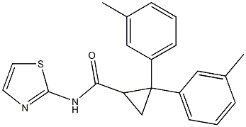 2,2-bis(3-methylphenyl)-N-(1,3-thiazol-2-yl)cyclopropanecarboxamide Structure