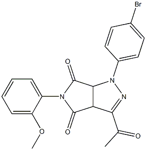 3-acetyl-1-(4-bromophenyl)-5-(2-methoxyphenyl)-3a,6a-dihydropyrrolo[3,4-c]pyrazole-4,6(1H,5H)-dione 구조식 이미지