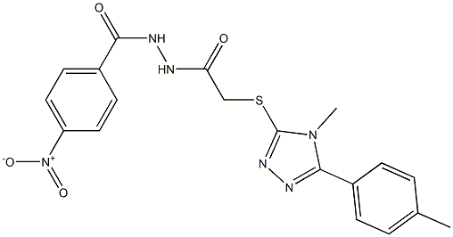 N'-{4-nitrobenzoyl}-2-{[4-methyl-5-(4-methylphenyl)-4H-1,2,4-triazol-3-yl]sulfanyl}acetohydrazide 구조식 이미지