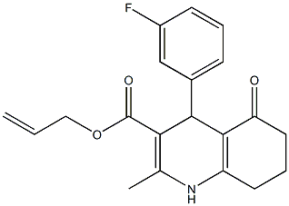 prop-2-enyl 4-(3-fluorophenyl)-2-methyl-5-oxo-1,4,5,6,7,8-hexahydroquinoline-3-carboxylate Structure