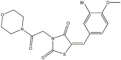 5-(3-bromo-4-methoxybenzylidene)-3-[2-(4-morpholinyl)-2-oxoethyl]-1,3-thiazolidine-2,4-dione 구조식 이미지