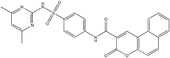 N-(4-{[(4,6-dimethyl-2-pyrimidinyl)amino]sulfonyl}phenyl)-3-oxo-3H-benzo[f]chromene-2-carboxamide Structure