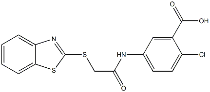 5-{[(1,3-benzothiazol-2-ylsulfanyl)acetyl]amino}-2-chlorobenzoic acid Structure