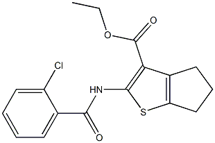 ethyl 2-[(2-chlorobenzoyl)amino]-5,6-dihydro-4H-cyclopenta[b]thiophene-3-carboxylate Structure