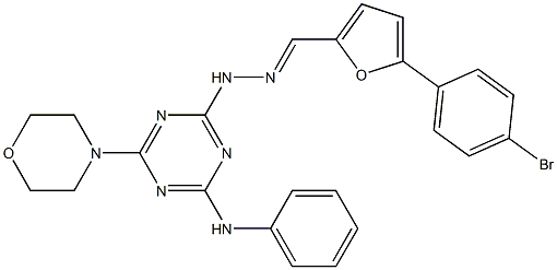 5-(4-bromophenyl)-2-furaldehyde [4-anilino-6-(4-morpholinyl)-1,3,5-triazin-2-yl]hydrazone Structure