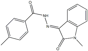 4-methyl-N'-(1-methyl-2-oxo-1,2-dihydro-3H-indol-3-ylidene)benzohydrazide 구조식 이미지