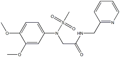 2-[3,4-dimethoxy(methylsulfonyl)anilino]-N-(2-pyridinylmethyl)acetamide 구조식 이미지