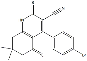 4-(4-bromophenyl)-7,7-dimethyl-5-oxo-2-thioxo-1,2,5,6,7,8-hexahydro-3-quinolinecarbonitrile Structure