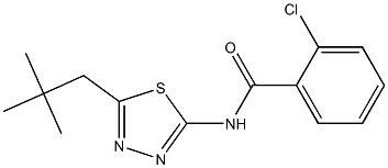 2-chloro-N-(5-neopentyl-1,3,4-thiadiazol-2-yl)benzamide 구조식 이미지