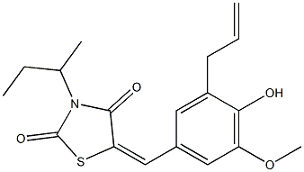 5-(3-allyl-4-hydroxy-5-methoxybenzylidene)-3-sec-butyl-1,3-thiazolidine-2,4-dione 구조식 이미지