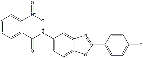 N-[2-(4-fluorophenyl)-1,3-benzoxazol-5-yl]-2-nitrobenzamide 구조식 이미지