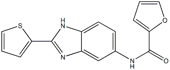 N-[2-(2-thienyl)-1H-benzimidazol-5-yl]-2-furamide 구조식 이미지