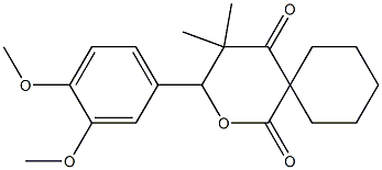 3-(3,4-dimethoxyphenyl)-4,4-dimethyl-2-oxaspiro[5.5]undecane-1,5-dione Structure