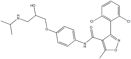3-(2,6-dichlorophenyl)-N-{4-[2-hydroxy-3-(isopropylamino)propoxy]phenyl}-5-methyl-4-isoxazolecarboxamide Structure