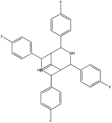 2,4,6,8-tetrakis(4-fluorophenyl)-3,7-diazabicyclo[3.3.1]nonan-9-one 구조식 이미지