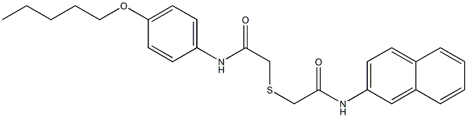 2-{[2-(2-naphthylamino)-2-oxoethyl]sulfanyl}-N-[4-(pentyloxy)phenyl]acetamide 구조식 이미지