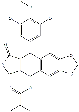 8-oxo-9-(3,4,5-trimethoxyphenyl)-5,5a,6,8,8a,9-hexahydrofuro[3',4':6,7]naphtho[2,3-d][1,3]dioxol-5-yl 2-methylpropanoate Structure