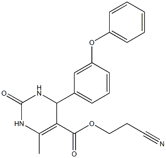 2-cyanoethyl 6-methyl-2-oxo-4-(3-phenoxyphenyl)-1,2,3,4-tetrahydro-5-pyrimidinecarboxylate Structure