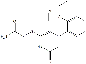 2-{[3-cyano-4-(2-ethoxyphenyl)-6-oxo-1,4,5,6-tetrahydro-2-pyridinyl]sulfanyl}acetamide Structure