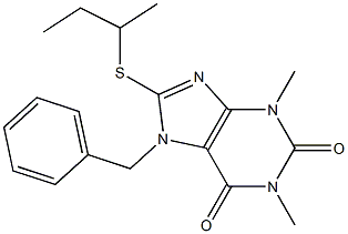 7-benzyl-8-(sec-butylthio)-1,3-dimethyl-3,7-dihydro-1H-purine-2,6-dione Structure