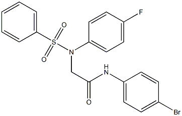 N-(4-bromophenyl)-2-[(4-fluorophenyl)(phenylsulfonyl)amino]acetamide Structure