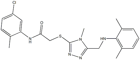 N-(5-chloro-2-methylphenyl)-2-({5-[(2,6-dimethylanilino)methyl]-4-methyl-4H-1,2,4-triazol-3-yl}sulfanyl)acetamide Structure
