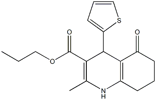 propyl 2-methyl-5-oxo-4-(2-thienyl)-1,4,5,6,7,8-hexahydro-3-quinolinecarboxylate Structure
