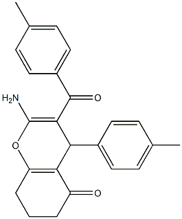 2-amino-3-(4-methylbenzoyl)-4-(4-methylphenyl)-4,6,7,8-tetrahydro-5H-chromen-5-one 구조식 이미지